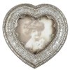 Clayre & Eef 2765 Фоторамка Сердце 9x9 см Пластик серебряного цвета в форме сердца