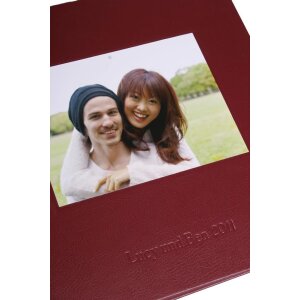 HNFD Фотоальбом KOLARA бордо 30х30 см с вашей фотографией + текст 100 белых страниц