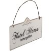 Textplatte Hotel Mama 63145 Clayre Eef weiß 21x15 cm