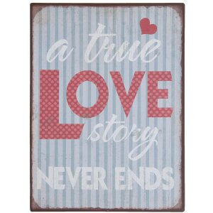 Textplatte True Love - 6Y1915 Clayre Eef grau
