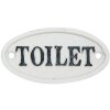 Clayre & Eef TOILET Textschild 10x5 cm weiß schwarz