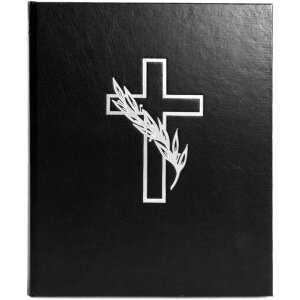 Goldbuch Kondolenzbuch Kreuz Kunstleder Schwarz 21x28 cm...