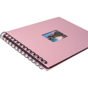 HNFD спіральний альбом BULDANA rose ребристий 23x17 см 40 чорних сторінок