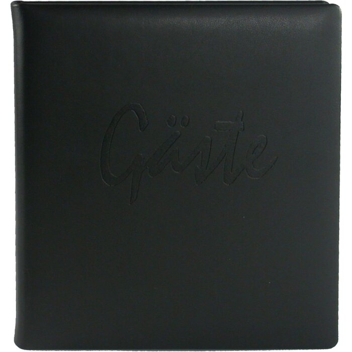 Гостевая книга Goldbook AKOLA кожа черный серебряный обрез 22x26 см 176 белых страниц