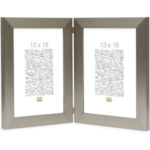 Двойная рамка S41VD1 серебро 2 фотографии 15x20 см...