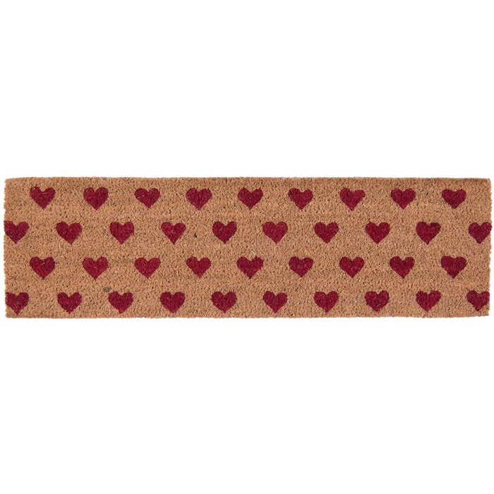 Придверный коврик Hearts коричневого цвета - 75x22x2 см