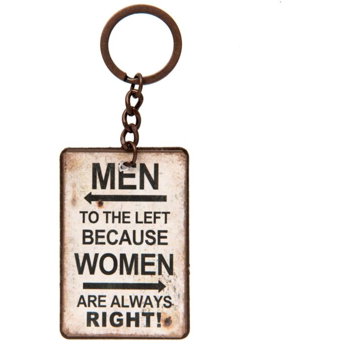 Clayre & Eef Брелок MEN залізо бежево-коричневий 4x10 см Shabby Chic