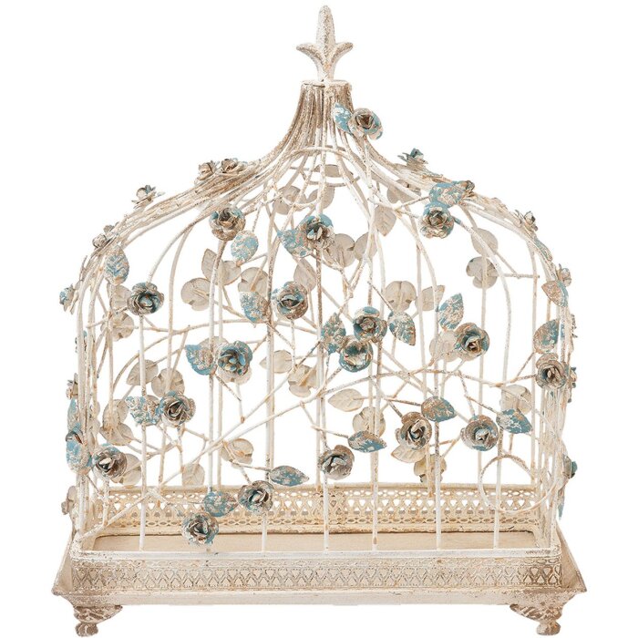 Clayre & Eef 6Y2399 Birdcage Beige Blue Shabby Chic 42x21x50 см