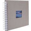 Альбом на спирали HNFD BULDANA тауповый ребристый 23x17 см 40 белых страниц