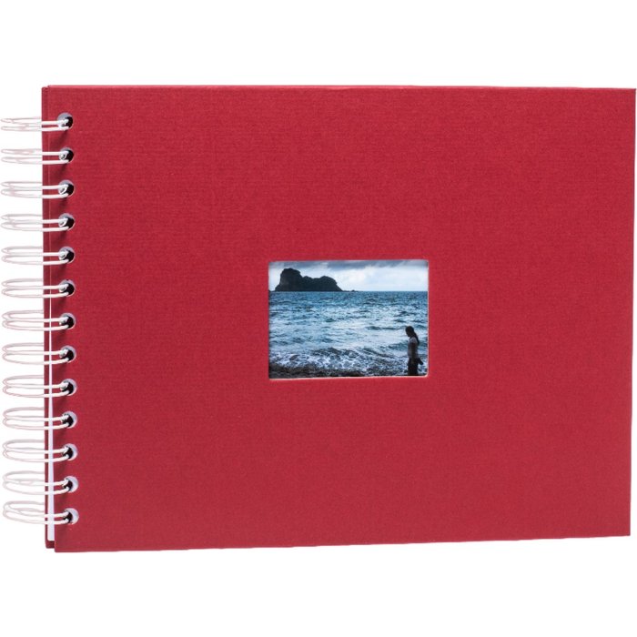HNFD Альбом на спирали BULDANA rosso ребристый 23x17 см 40 белых страниц