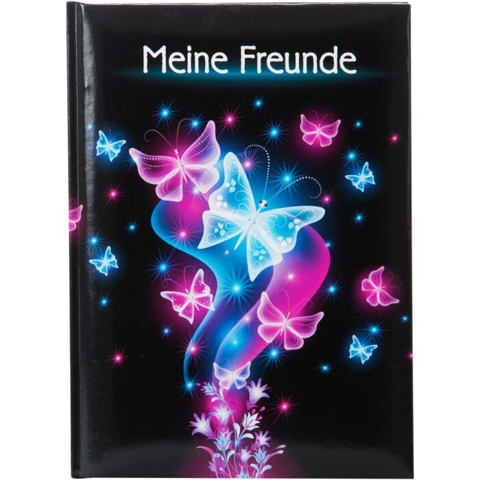 Goldbuch Freundebuch Schmetterling 15x21 cm 88 illustrierte Seiten schwarz pink