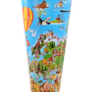 Goldbuch Schultüte Weltkarte 70cm rund Filzverschluss orange