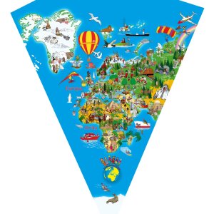 Goldbuch Schultüte Weltkarte 70cm rund Filzverschluss orange