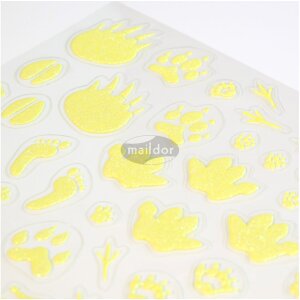 Clairefontaine Phospho Stick Pack 2 sh 14,8x21cm Pfoten Gelb