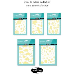 Clairefontaine Phospho Stick Pack 2 sh 14,8x21cm Pfoten Gelb