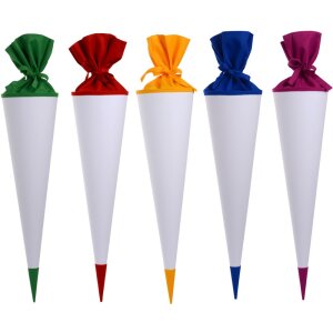 Goldbuch Schultüten Rohling weiß 70 cm mit Filzverschluss zum Gestalten