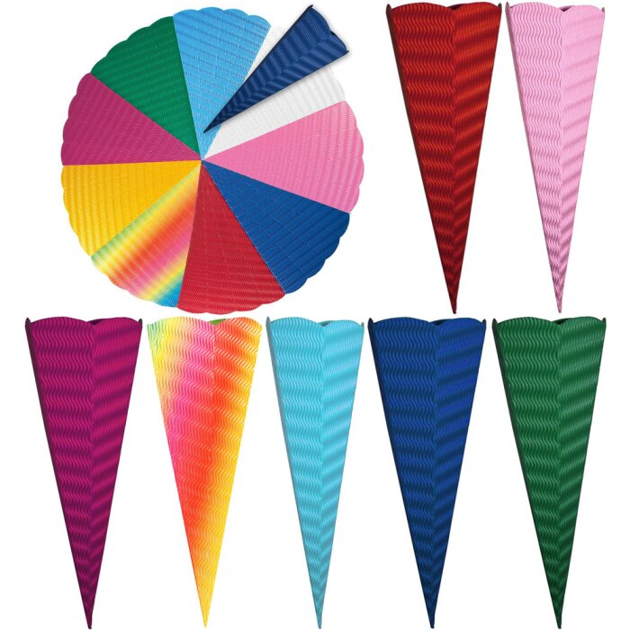 Goldbuch Bastelzuschnitt Schultüte 3D Wellpappe 41 cm oder 68 cm sortiert