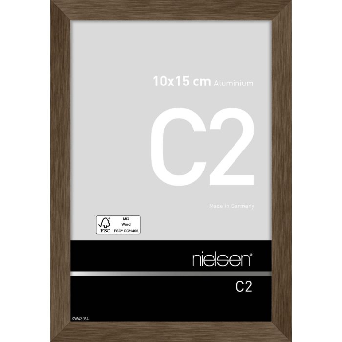 Алюмінієва рамка Nielsen C2 структура горіх матовий 10x15 см