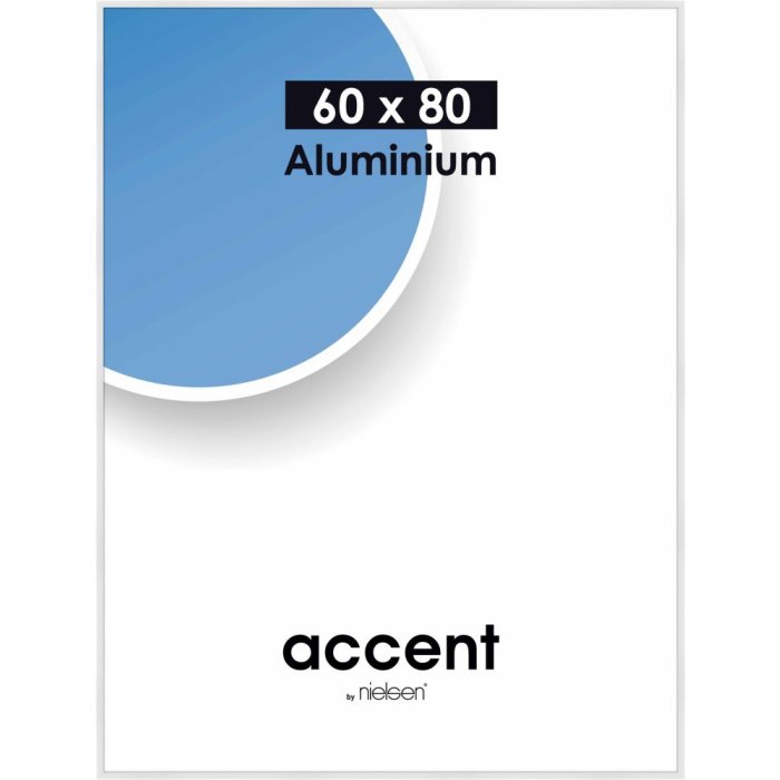 Алюминиевая фоторамка Accent, 60x80 см, белый глянцевый