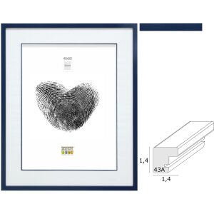 Deknudt Holz Bilderrahmen S43AM6 blau mit Passepartout...