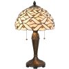 Настільна лампа LumiLamp 5LL-5181 Tiffany Ø 30x50 см Бежево-коричневе скляне півколо