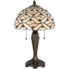 Настільна лампа LumiLamp 5LL-5181 Tiffany Ø 30x50 см Бежево-коричневе скляне півколо