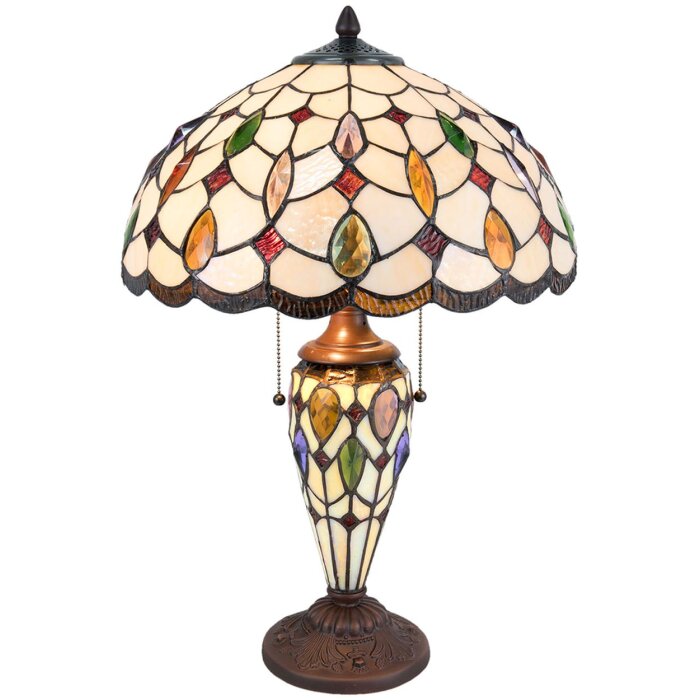 Настільна лампа Tiffany Clayre & Eef 5LL-5182 - Ø 40x60 см E27 - макс.2х60 Вт - E14 - макс.1х15 Вт мульти