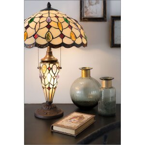 Настільна лампа Tiffany Clayre & Eef 5LL-5182 - Ø 40x60 см E27 - макс.2х60 Вт - E14 - макс.1х15 Вт мульти