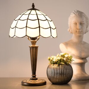 Настольная лампа Tiffany Clayre & Eef 5LL-5936 - Ø 25x43 см - E27-max 1x40W белый