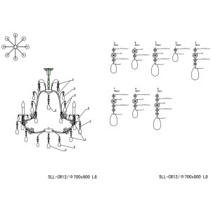 Люстра Clayre & Eef 5LL-CR12 - 90-150 x Ø 75...
