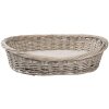 Clayre & Eef 5RO0388 Hundebett 74x57x19 cm Grau Rattan Oval Hundekissen