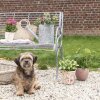 Clayre & Eef 5RO0388 Hundebett 74x57x19 cm Grau Rattan Oval Hundekissen