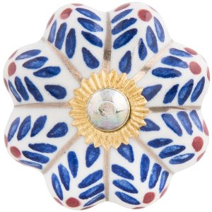 Дверна ручка Clayre & Eef 63933 - Ø 4x3,5 см синя