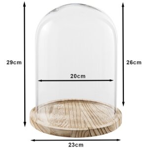 Clayre & Eef 6GL2171 Банка-колокол Ø 23x29 см стекло круглая стеклянная банка-колокол