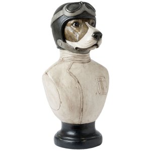 Clayre & Eef Погруддя собаки 6PR1161 24x26x51 см біле