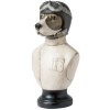 Clayre & Eef Погруддя собаки 6PR1161 24x26x51 см біле