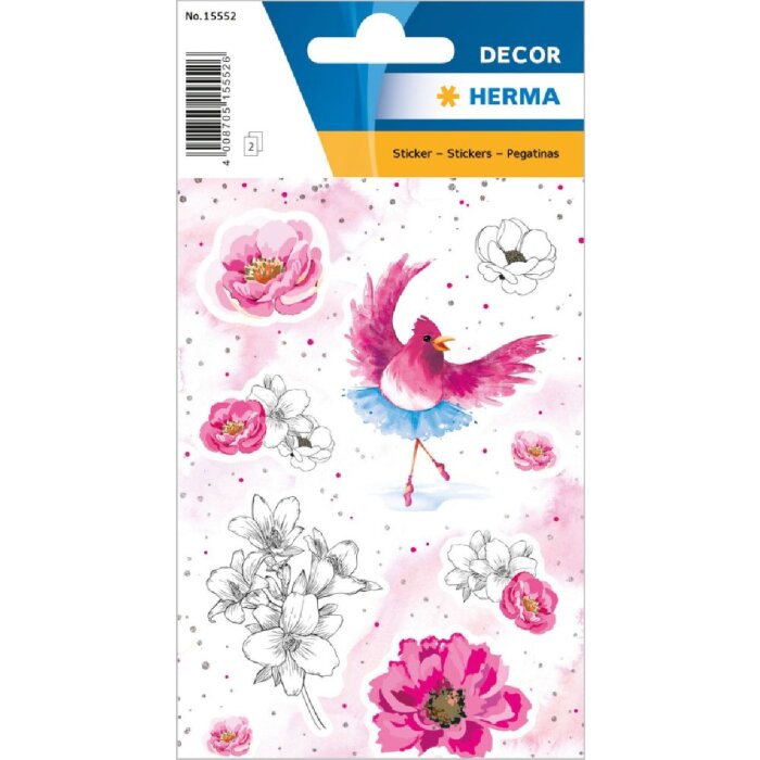 Herma DECOR Sticker Rosalia beglimmert, 2 Blatt mit 16 Sticker
