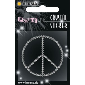 Herma FASHIONLine Crystal Sticker Peace, weiß, 53 x...