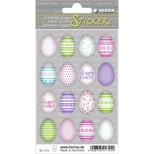 Herma DECOR Sticker Happy Easter Bunte Eier, bunt, 48...