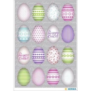 Herma DECOR Sticker Happy Easter Bunte Eier, bunt, 48...