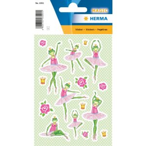 Herma MAGIC Sticker Frosch Ballerina Folie beglimmert