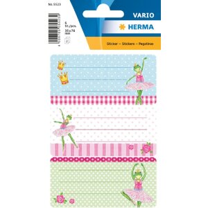 Herma VARIO Schuletiketten Froschballerina beglimmert...