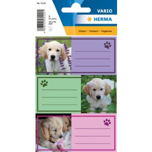 Herma VARIO Schuletiketten Hunde, 76x35 mm, 9 Stück,...
