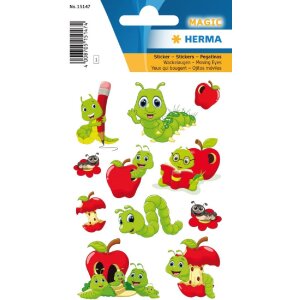 Herma MAGIC Sticker Fritz der Wurm Wackelaugen