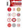 Herma DECOR Sticker Adventskalendersticker 1-24 Rot Ø 2 cm