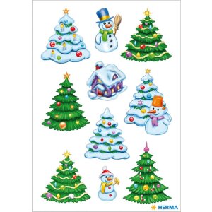 Herma DECOR Sticker Weihnachtswinterwald, bunt, 30...
