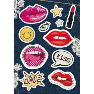 Herma MAGIC Sticker Lip Patches Puffy in Farbe Rosa...