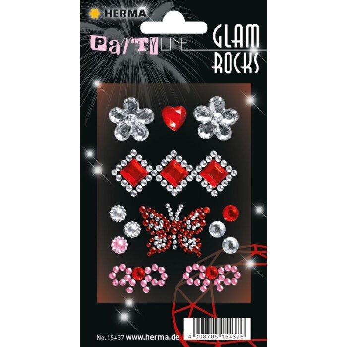 Herma FASHIONLine Glam Rocks Butterfly, silber, 1 Blatt mit 15 Sticker