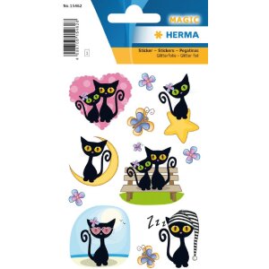 Herma MAGIC Sticker Cute Cat Folie Beglimmert