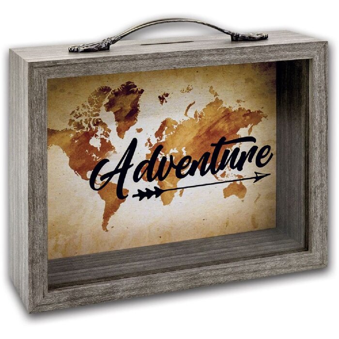 ZEP Geldkasten Vida 6,5x21 cm Holzkiste mit Glasfront für Münzen Sammeln